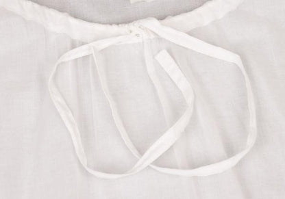 COMME des GARCONS Tiered Hem Cotton Tunic White Blouse Size S