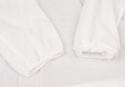 COMME des GARCONS Tiered Hem Cotton Tunic White Blouse Size S