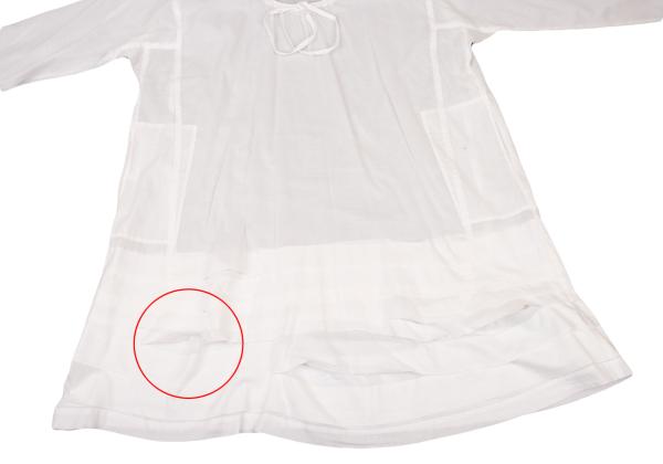 COMME des GARCONS Tiered Hem Cotton Tunic White Blouse Size S