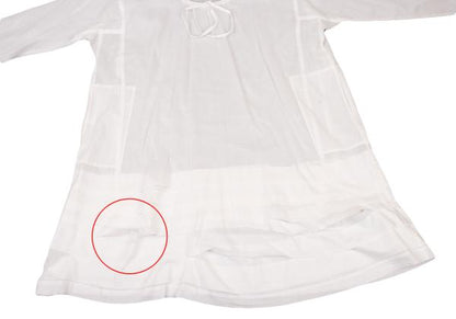 COMME des GARCONS Tiered Hem Cotton Tunic White Blouse Size S