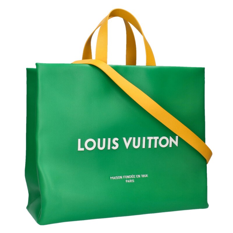 LOUISVUITTON Green/Yellow Shopper Tote MM Size ONE SIZE