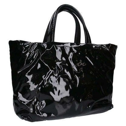 SAINT LAURENT PARIS Logo Patent Tote Bag Black Size ONE SIZE