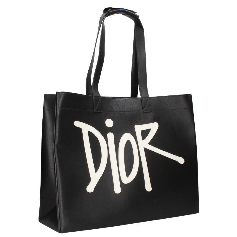DIOR x Shawn Stussy Logo Leather Tote Bag Size ONE SIZE