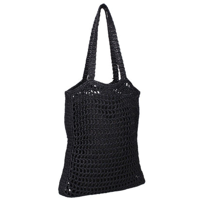 PRADA Raffia Triangle Logo Mesh Tote Size ONE SIZE