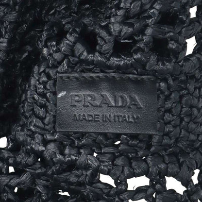 PRADA Raffia Triangle Logo Mesh Tote Size ONE SIZE