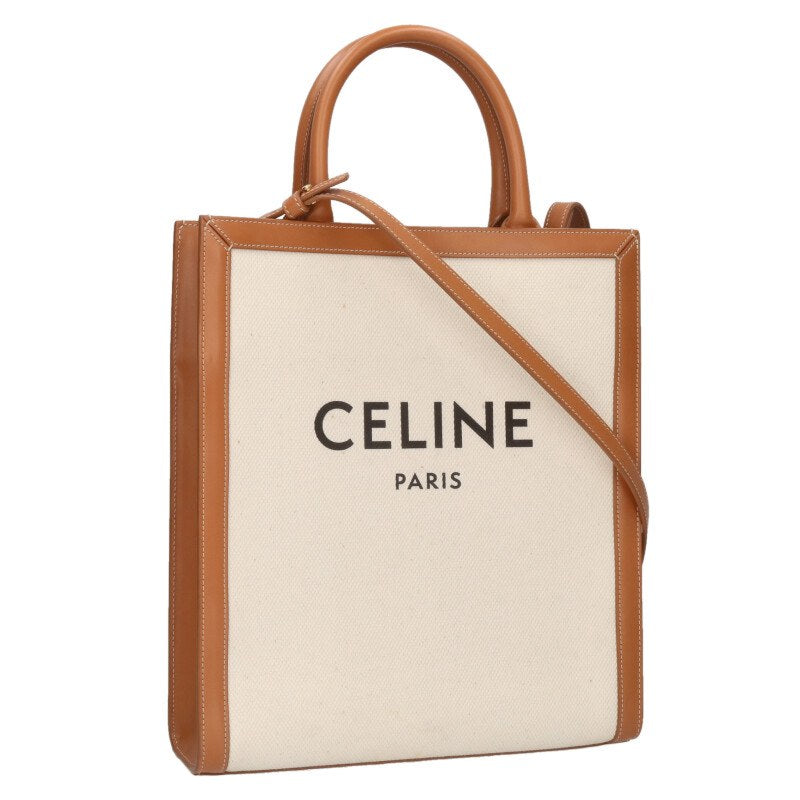 CELINE Vertical Cabas Small Canvas Logo Tote Size ONE SIZE