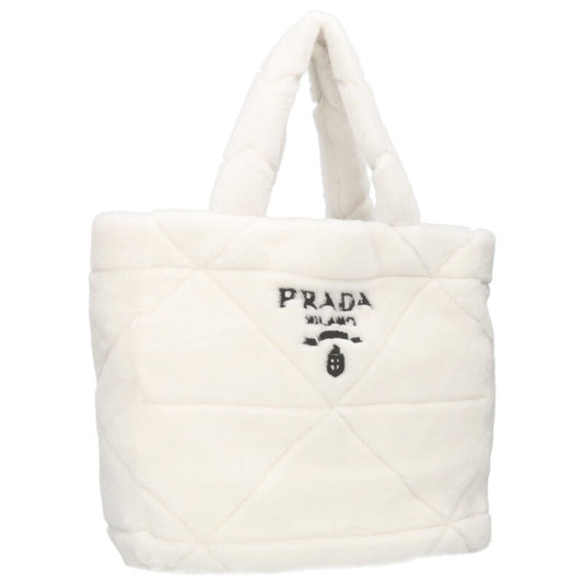 PRADA Shearling Logo Tote w/ Triangle Pouch Size ONE SIZE
