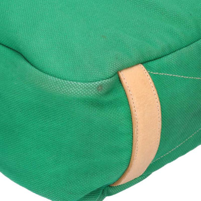 Jil Sander Leather-trimmed canvas tote bag Green x Beige One Size