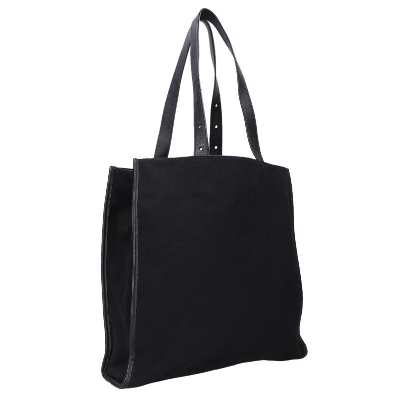 Fendi Logo Tote Bag Black x Brown
