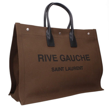 Saint Laurent Paris Logo Tote Bag Green x Black One Size