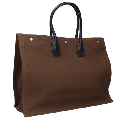 Saint Laurent Paris Logo Tote Bag Green x Black One Size