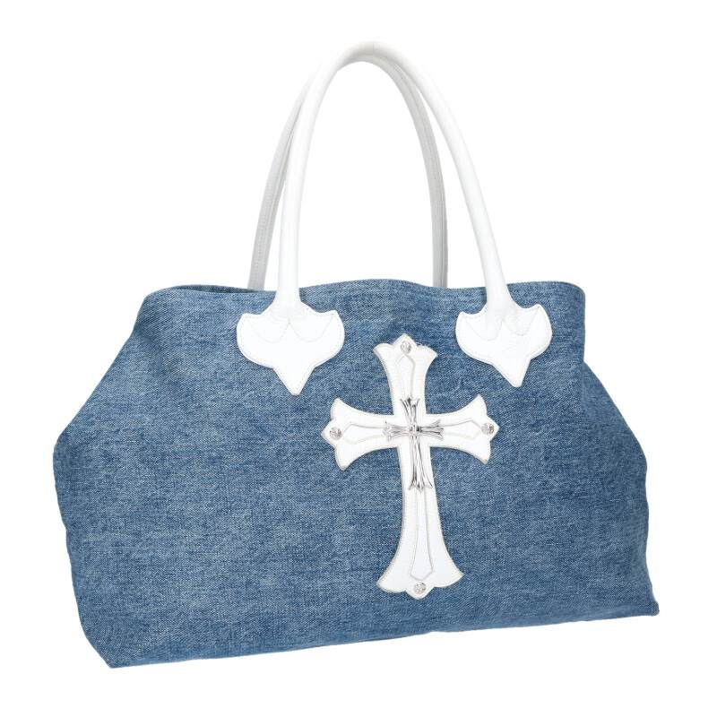 Chrome Hearts Large Cross Denim Tote Bag Multi