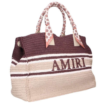 AMIRI Logo Embroidered Raffia Tote Bag Size ONE SIZE