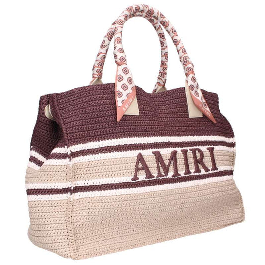 AMIRI Logo Embroidered Raffia Tote Bag Size ONE SIZE