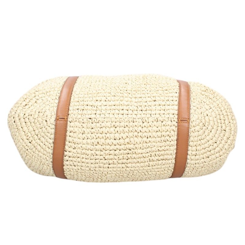 Marni Raffia Effect Tote Bag Beige Brown