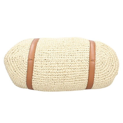 Marni Raffia Effect Tote Bag Beige Brown