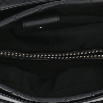 CHANEL Lambskin Chain Tote Bag Black/Silver Size ONE SIZE