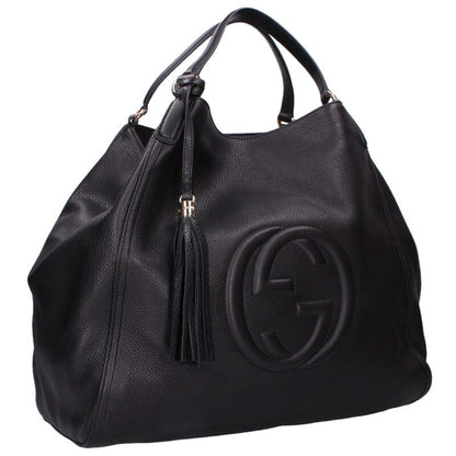 GUCCI 282308 Interlocking G Tote Bag Black Size ONE SIZE