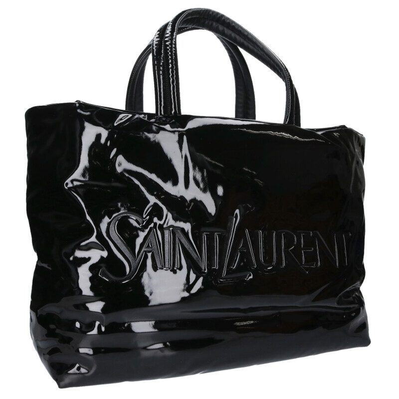 SAINT LAURENT PARIS Logo Patent Maxi Tote Bag Size ONE SIZE