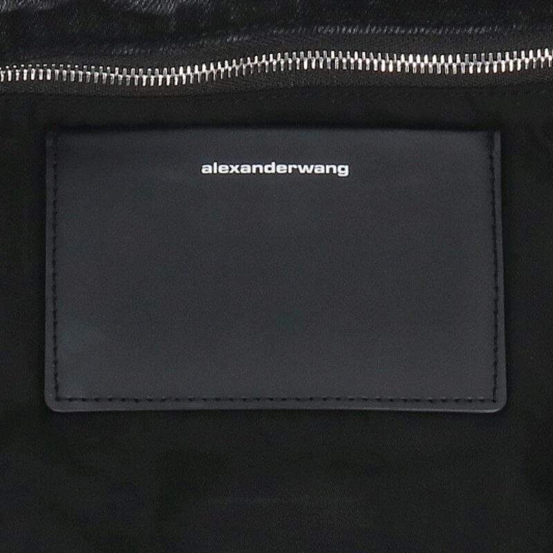 ALEXANDER WANG Embossed Logo Denim Tote Bag Black
