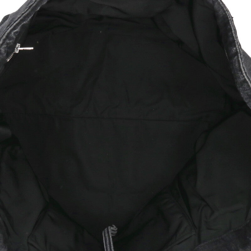 ALEXANDER WANG Embossed Logo Denim Tote Bag Black