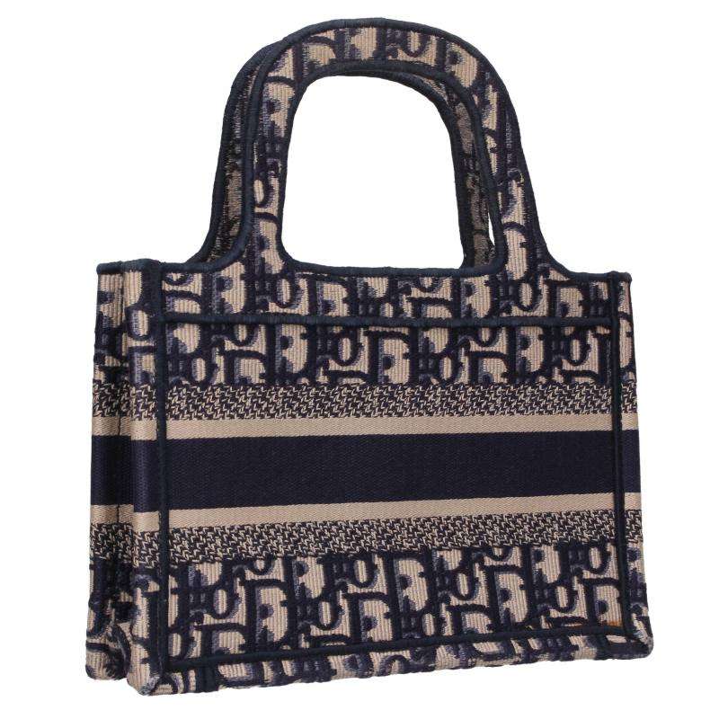 DIOR BOOK TOTE Oblique Jacquard Tote Bag Blue Size ONE SIZE