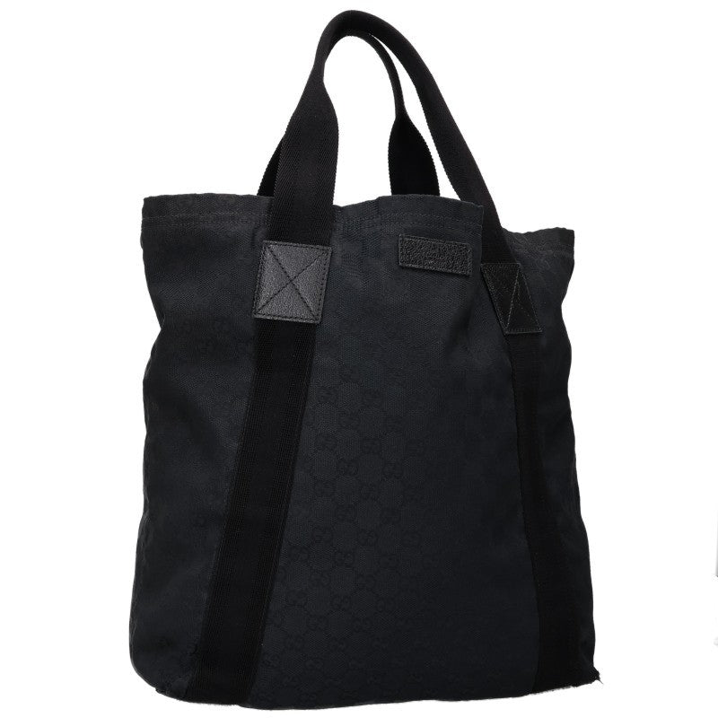 GUCCI GG Pattern Canvas Tote Bag Black Size ONE SIZE