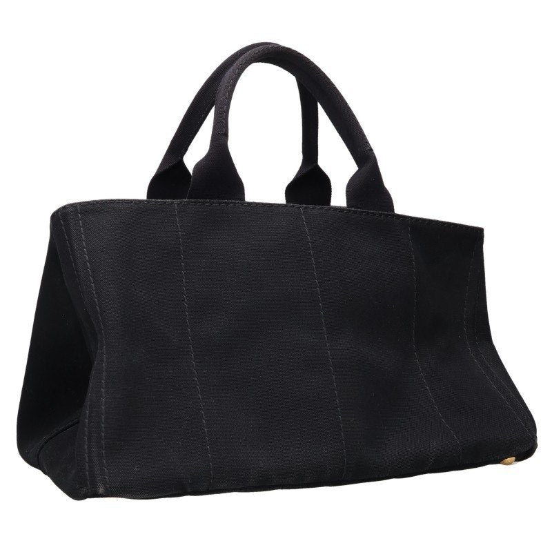 PRADA Canapa Triangle Logo Canvas Bag Black Size ONE SIZE