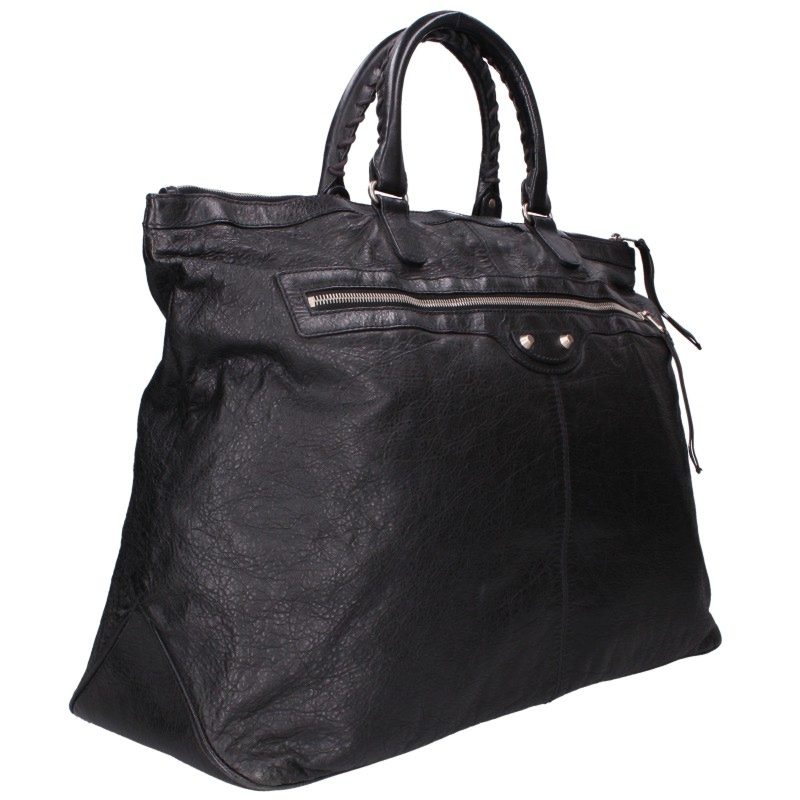 BALENCIAGA 297727 Leather Tote Bag Black Size ONE SIZE