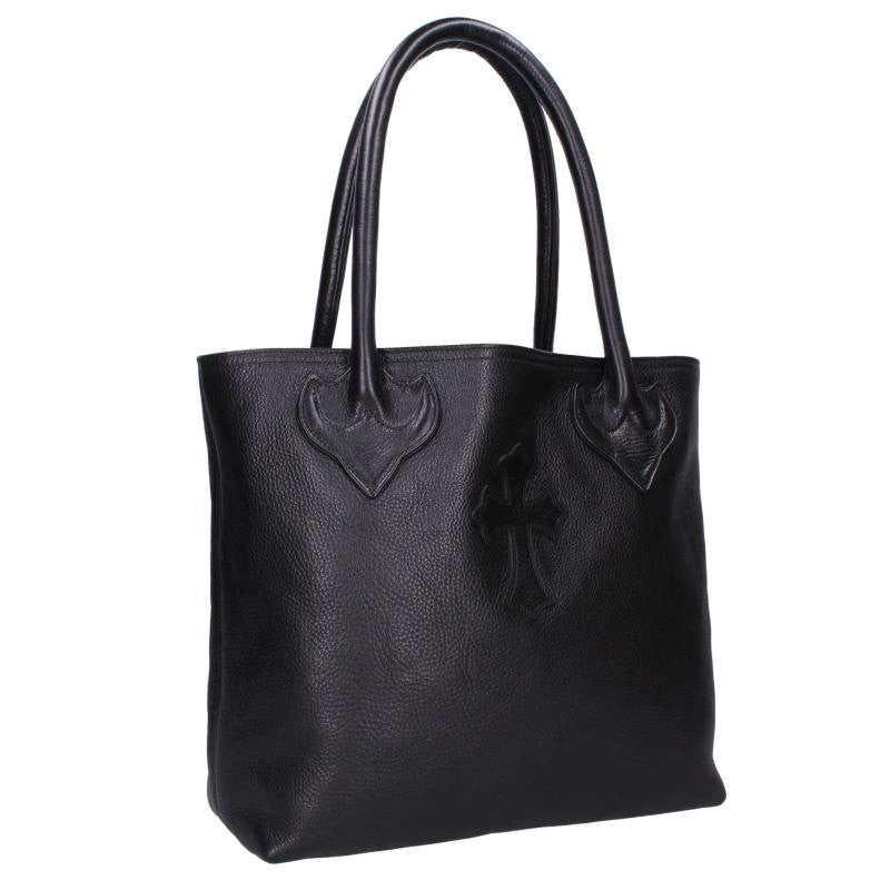 Chrome Hearts FS Tote Cross Patch Leather Bag Size ONE Black