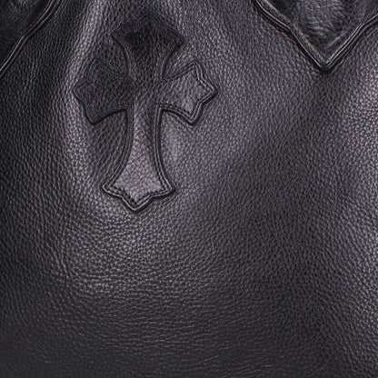 Chrome Hearts FS Tote Cross Patch Leather Bag Size ONE Black