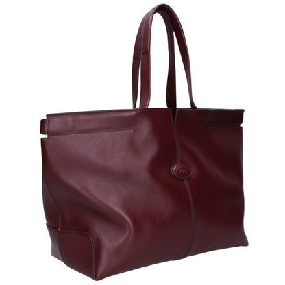 TODS Di Bag Folio Leather Tote Bag Bordeaux Size ONE SIZE