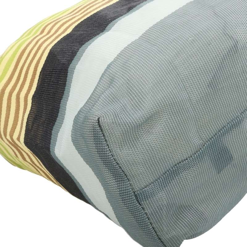 MARNI Stripe Market Tote Bag Green/Gray