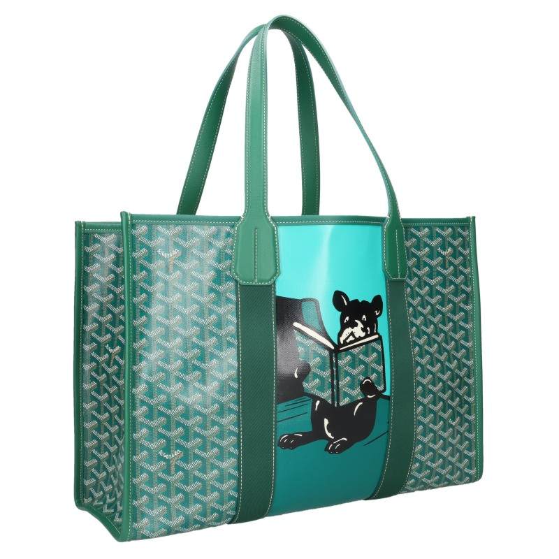 GOYARD Green Villette MM PVC Coated Canvas Tote Bag Size MM