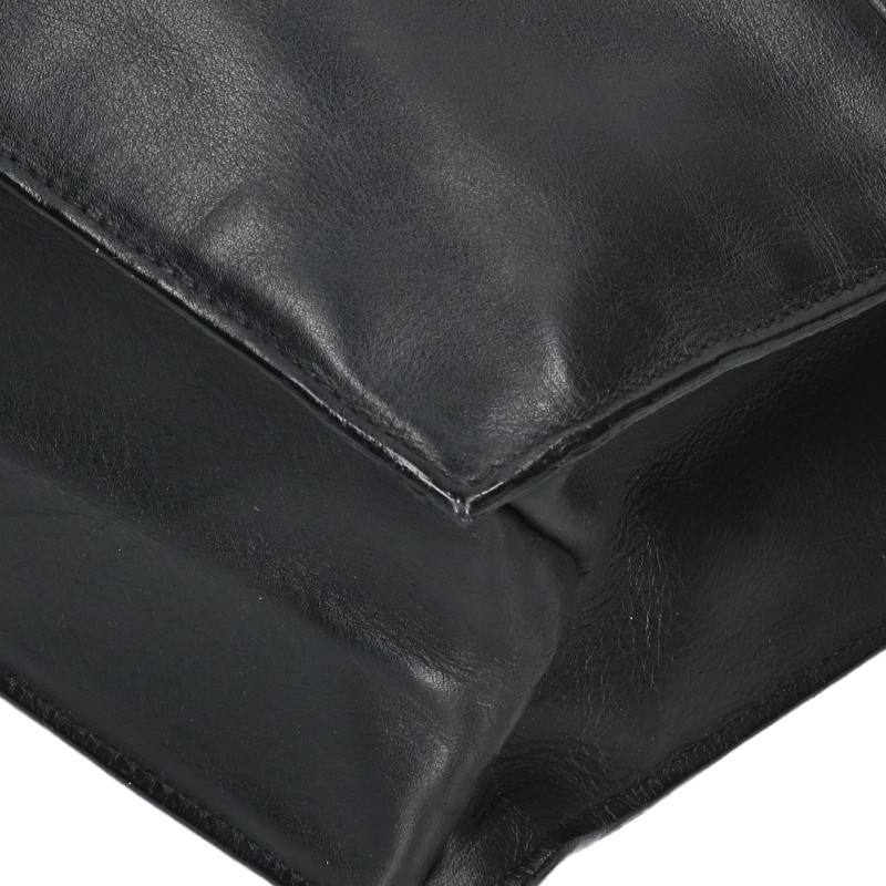 GUCCI Tom Ford Era Leather Tote Bag Black