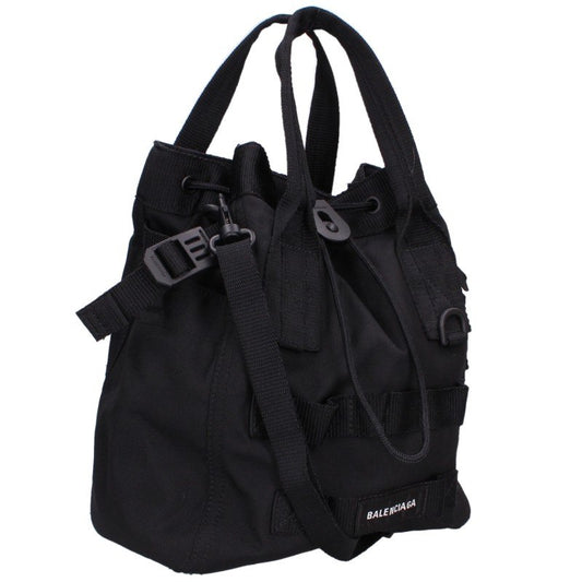BALENCIAGA 644029 ARMY Small Nylon 2-Way Tote Bag Black