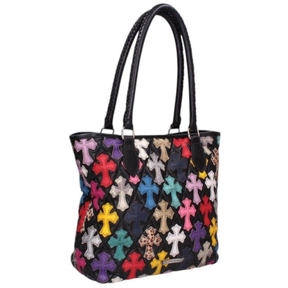 Chrome Hearts FS Tote Multi Cross Patch Leather Bag