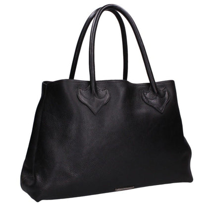 Chrome Hearts 3 Cemetery Leather Tote Bag Black