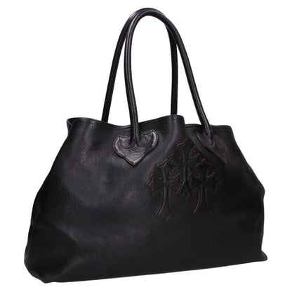 Chrome Hearts 3 Cemetery Cross Leather Tote Bag