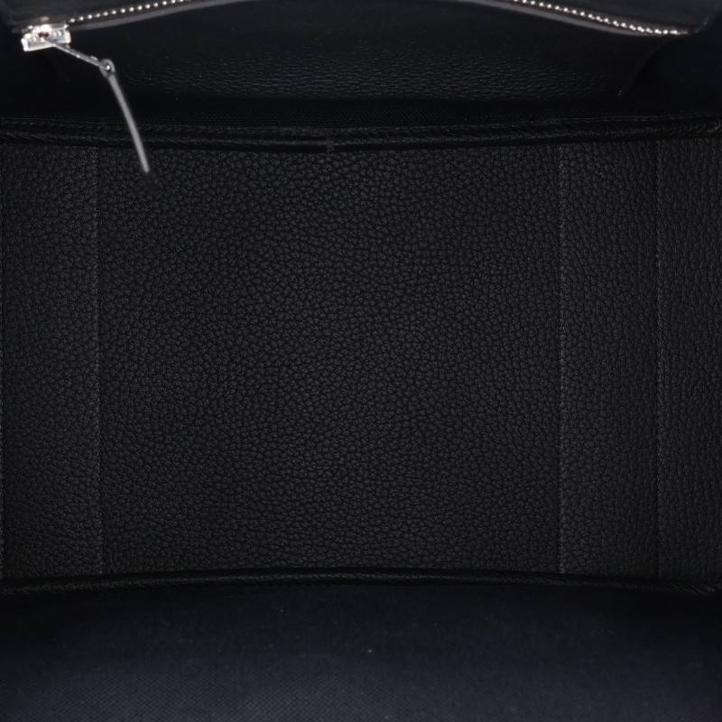 HERMES Garden Party Pocket Toile Military Tote Bag Black
