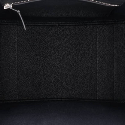 HERMES Garden Party Pocket Toile Military Tote Bag Black