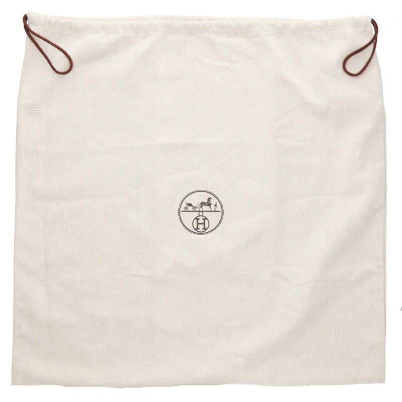 HERMES Garden Party Pocket Toile Military Tote Bag Black