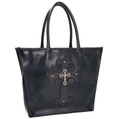 Chrome Hearts Filigree Decorated Leather Tote Bag