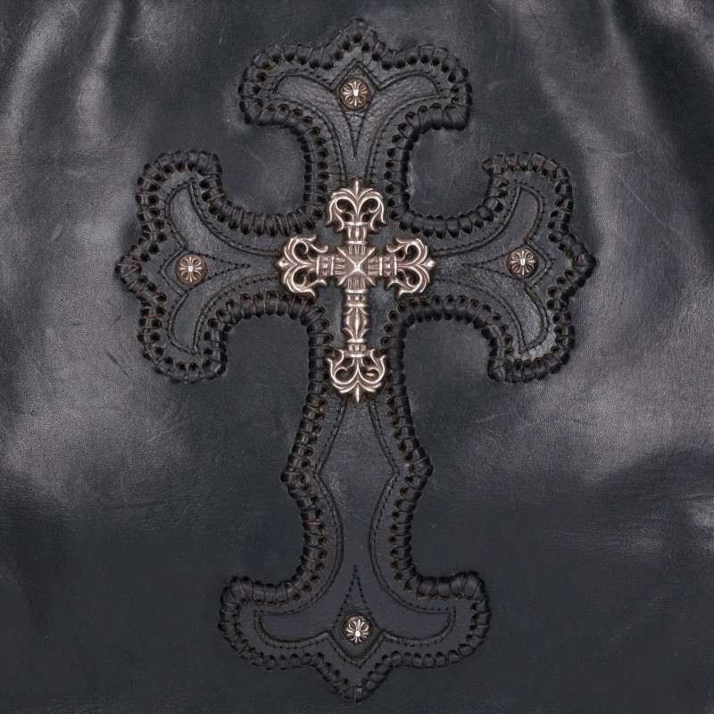 Chrome Hearts Filigree Decorated Leather Tote Bag