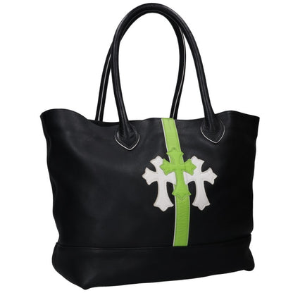 Chrome Hearts Cemetery Cross Patch Leather Tote Bag