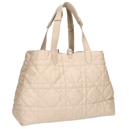 DIOR Toujours Large Leather Handbag Beige Size ONE SIZE