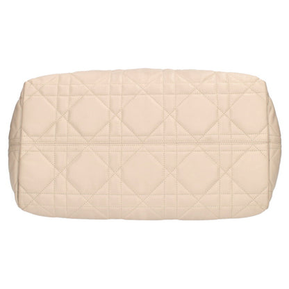 DIOR Toujours Large Leather Handbag Beige Size ONE SIZE
