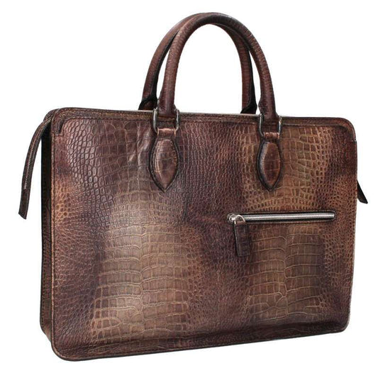 Berluti Un Jour Crocodile Leather Handbag Size ONE SIZE