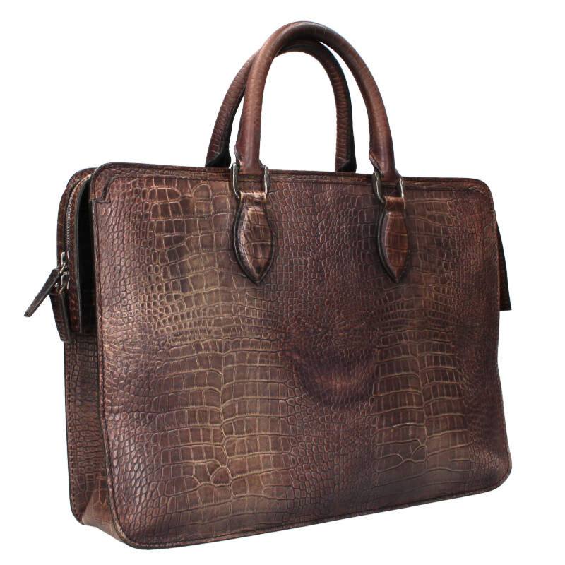 Berluti Un Jour Crocodile Leather Handbag Size ONE SIZE