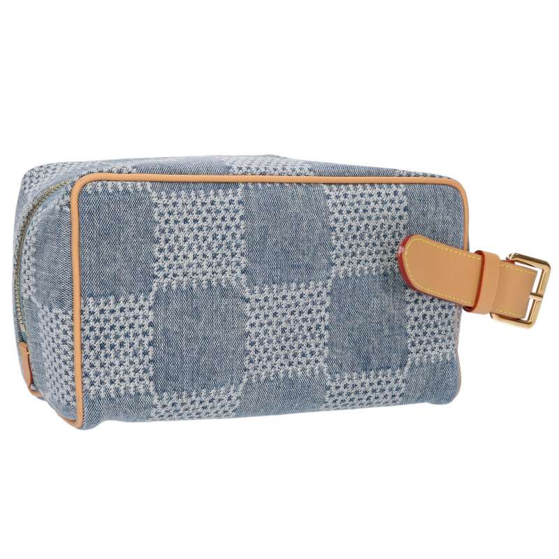LOUISVUITTON Damier Denim Locker Dopp Kit Indigo